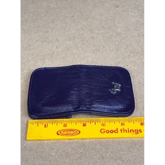 Small Purple Leather Card Holder with Scottie Dog Accent - Picture 7 of 7
